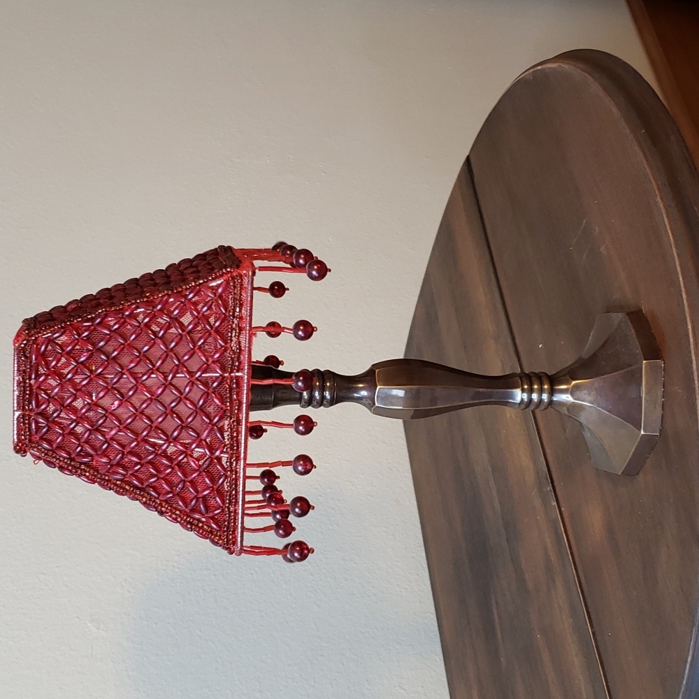 Votive Candle Holder with Beaded Lampshade